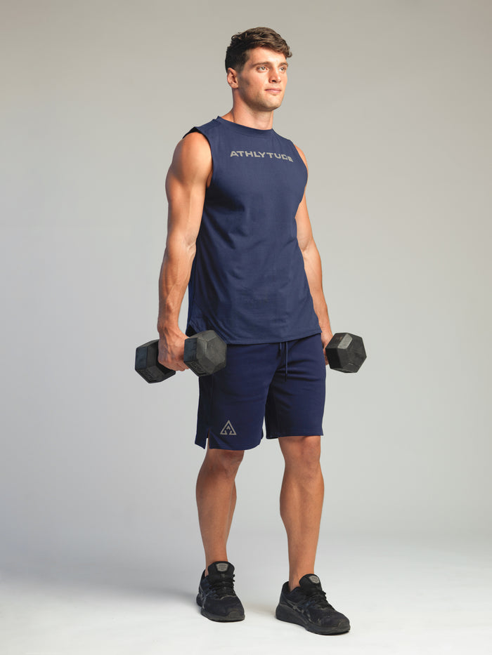 Men's Cropped T - Navy